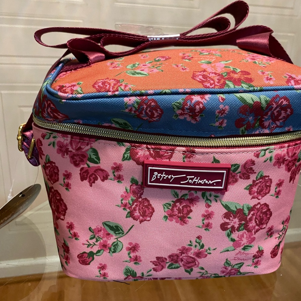 BETSEY JOHNSON Insulated Lunch Box Tote Cooler Bag Multicolor Floral - Picture 2 of 5